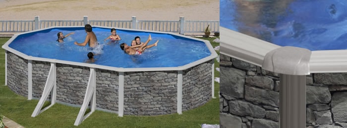 Piscinas Gre Córcega, decorada em pedra com todas as prestações Piscinas Gre Córcega