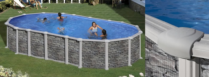 Piscinas Gre Santorini, a mais bem decorada em pedra sem contrafortes Piscinas Gre Santorini