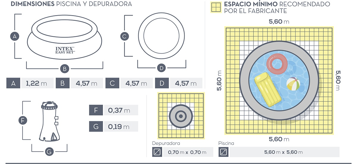 Piscina Intex Easy Set 457x122 cm Set Completo 26168NP