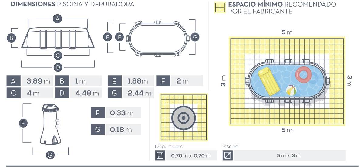 Piscina Intex Prisma Frame Oval 400x200x100 cm 26794NP