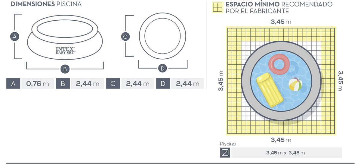 Piscina Intex Easy Set 244x76 cm sem Filtro 28110NP