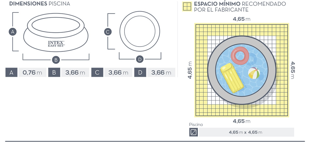 Piscina Intex Easy Set 366x76 cm sem Filtro 28130NP