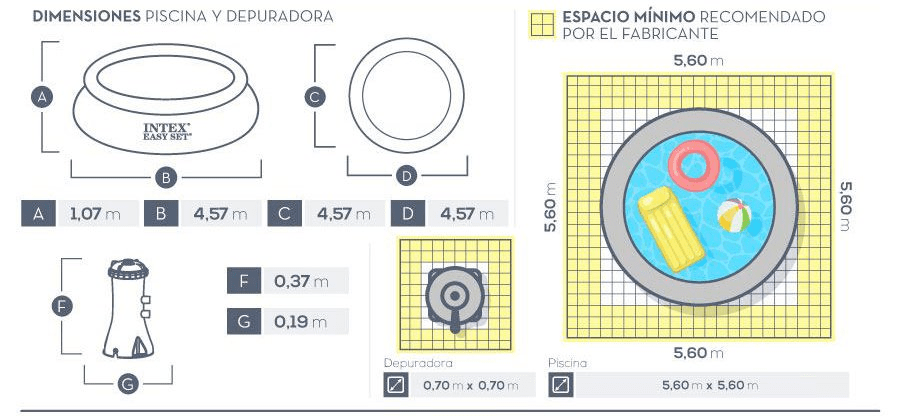 Piscina Intex Easy Set 457x107 cm Set Completo 28166
