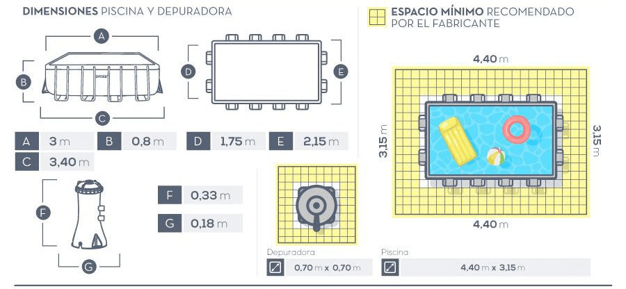 Piscina Intex Prisma Frame 300x175x80 cm 28314