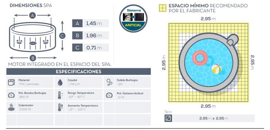 PureSpa Redondo Terapia Bolhas de Intex 28404