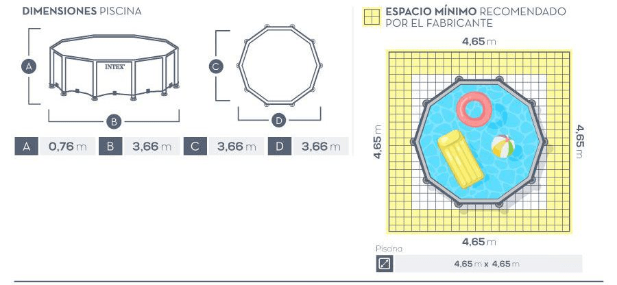 Piscina Intex Prisma Frame 366x76 cm sem Filtro 28710