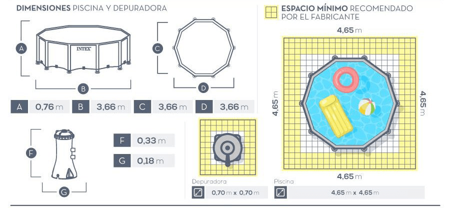 Piscina Intex Prisma Frame 366x76 cm 28712