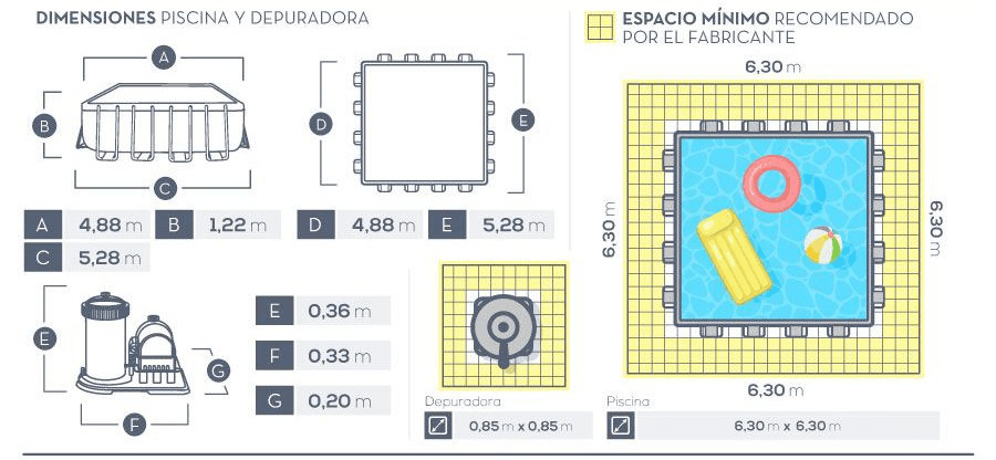 Piscina Intex Prisma Frame 488x488x122 cm 28766