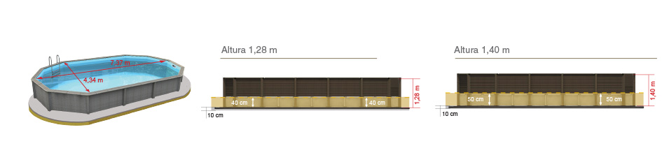 Piscina Naturalis Oval 787x472 cm