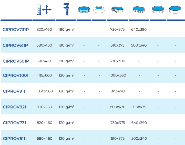 Cobertura de Inverno para Piscinas Gre Ovais