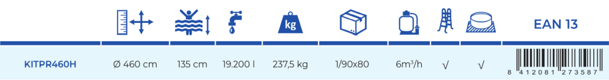 Piscina Gre Fusão 460x135 KITPR460H