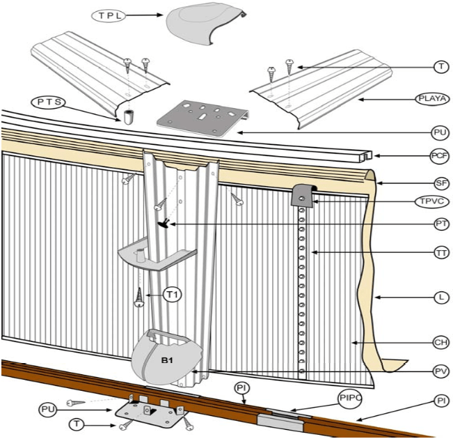 Peças de Reposição Piscinas Redondas Imitação Rattán de 132 cm
