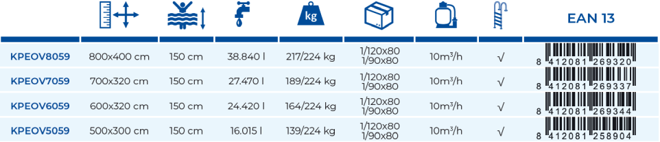 Piscina Gre Enterrada Madagascar 700x320x150 KPEOV7059