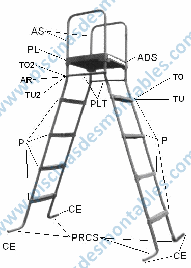 Peças de Reposição para Escada com Plataforma Toi 4876