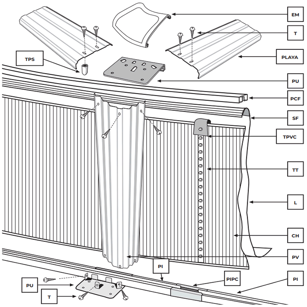 Peças de Reposição Piscinas Redondas Brancas de 120 cm
