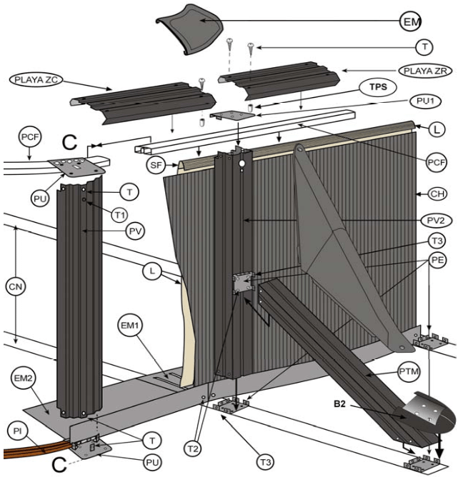 Peças de Reposição Piscinas Ovais Imitação Pedra com Postes de 120 cm