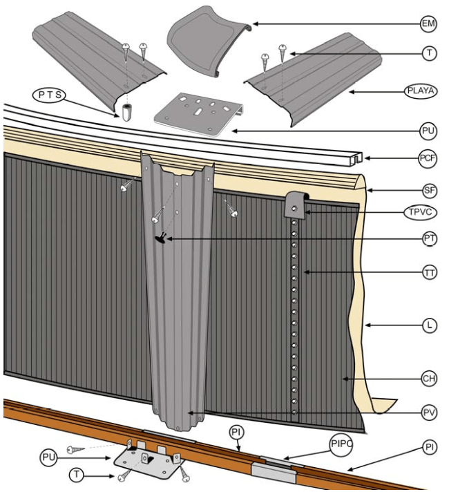 Peças de Reposição Piscinas Redondas Imitação Pedra de 120 cm