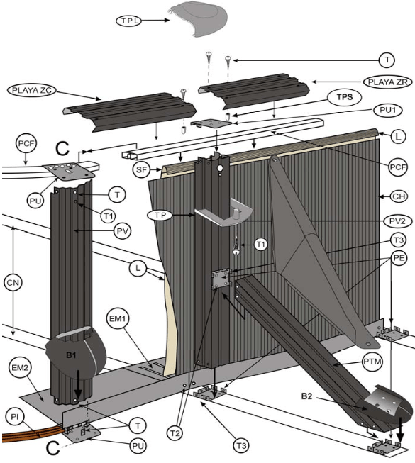 Peças de Reposição Piscinas Ovais Imitação Pedra com Postes de 132 cm