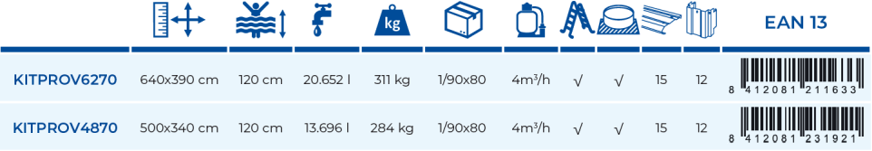 Piscina Gre Varadero 640x390x120 KITPROV6270