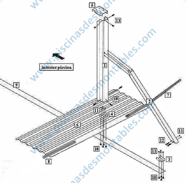 Peças de Reposição para Piscinas Toi 1200x457x120 cm