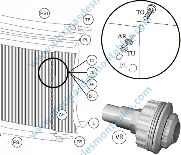 Peças de Reposição para Piscinas Toi 400x90 cm